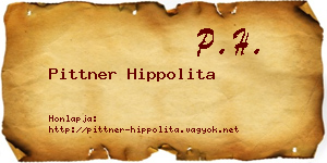 Pittner Hippolita névjegykártya